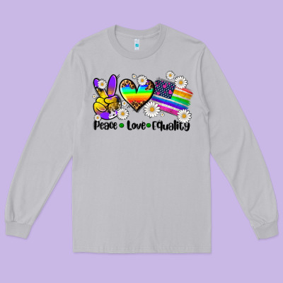 Peace Love  Equality Long Sleeve Tee Designed By Adodesignshop