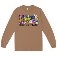 Toasted Coconut peace love  equality Long Sleeve Tee - AdoDesignShop