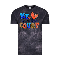 Cloud Black my heart is on that court basketball Vintage Tee - Zillion Design Studio