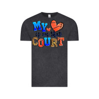 Vintage Black my heart is on that court basketball Vintage Tee - Zillion Design Studio