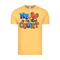 Vintage Mustard my heart is on that court basketball Vintage Tee - Zillion Design Studio