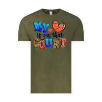 Vintage Olive my heart is on that court basketball Vintage Tee - Zillion Design Studio