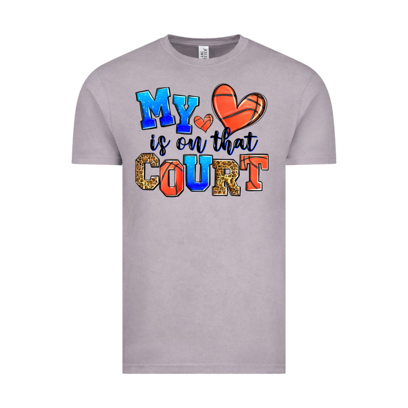 My Heart Is On That Court Basketball Vintage Tee by Zillion Design Studio | Teevron