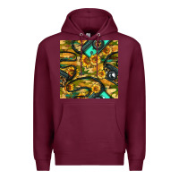 Burgundy Leopard Digital Camera And Sunflowers With Camouflage Seamless Pattern Premium Hoodie - BundleAndBundleShop