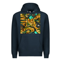 Navy Leopard Digital Camera And Sunflowers With Camouflage Seamless Pattern Premium Hoodie - BundleAndBundleShop