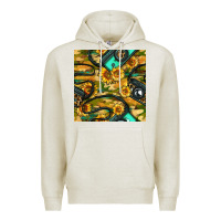 Oatmeal Heather Leopard Digital Camera And Sunflowers With Camouflage Seamless Pattern Premium Hoodie - BundleAndBundleShop
