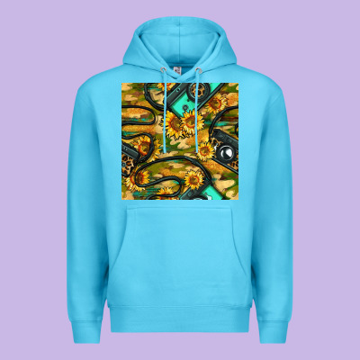 Leopard Digital Camera And Sunflowers With Camouflage Seamless Pattern Premium Hoodie Designed By Bundleandbundleshop