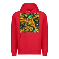 Red Leopard Digital Camera And Sunflowers With Camouflage Seamless Pattern Premium Hoodie - BundleAndBundleShop