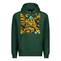 Sports Green Leopard Digital Camera And Sunflowers With Camouflage Seamless Pattern Premium Hoodie - BundleAndBundleShop
