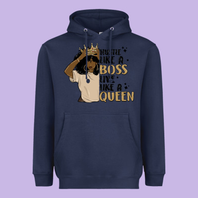 Hustle Like A Boss Live Like A Queen Heavyweight Hoodie Designed By Maliassmallbusiness