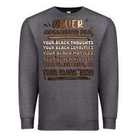 Charcoal Heather never apologize Premium Sweatshirt - MaliasSmallBusiness