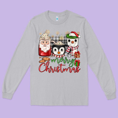Merry Christmas Coffee Long Sleeve Tee Designed By Jahusdesignshop