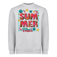 Heather Grey summer  vibes Heavyweight Sweatshirt - texasbilliewilder