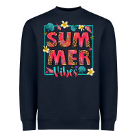 Navy summer  vibes Heavyweight Sweatshirt - texasbilliewilder