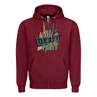 Burgundy death of the party white Zipper Hoodie - JahusDesignShop