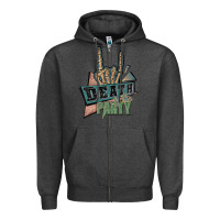 Charcoal Heather death of the party white Zipper Hoodie - JahusDesignShop