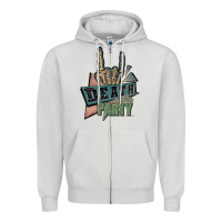 Dove Grey death of the party white Zipper Hoodie - JahusDesignShop