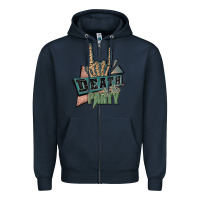 Navy death of the party white Zipper Hoodie - JahusDesignShop