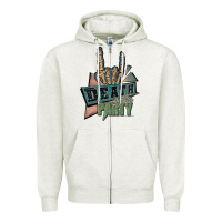 Oatmeal Heather death of the party white Zipper Hoodie - JahusDesignShop