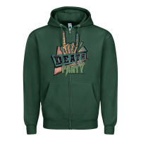 Sports Green death of the party white Zipper Hoodie - JahusDesignShop