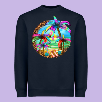 Summer Colorful Palms Heavyweight Sweatshirt Designed By Texasbilliewilder