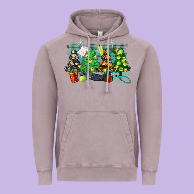 Christmas Trees With Tennis Vintage Hoodie Designed By Zillion Design Studio