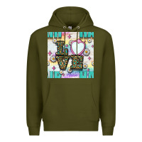 Army Green Leopard Love Hair And Mirror With Daisy Seamless Pattern Bbs Premium Hoodie - BundleAndBundleShop