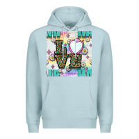 Blue Mist Leopard Love Hair And Mirror With Daisy Seamless Pattern Bbs Premium Hoodie - BundleAndBundleShop