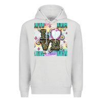 Dove Grey Leopard Love Hair And Mirror With Daisy Seamless Pattern Bbs Premium Hoodie - BundleAndBundleShop