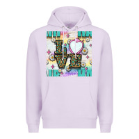 Lilac Leopard Love Hair And Mirror With Daisy Seamless Pattern Bbs Premium Hoodie - BundleAndBundleShop