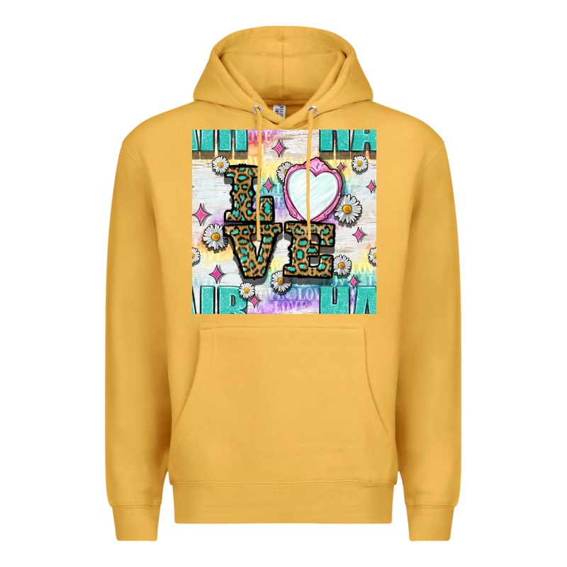 Leopard Love Hair And Mirror With Daisy Seamless Pattern Bbs Premium Hoodie by BundleAndBundleShop | Teevron
