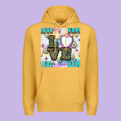 Leopard Love Hair And Mirror With Daisy Seamless Pattern Bbs Premium Hoodie Designed By Bundleandbundleshop