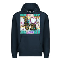 Navy Leopard Love Hair And Mirror With Daisy Seamless Pattern Bbs Premium Hoodie - BundleAndBundleShop