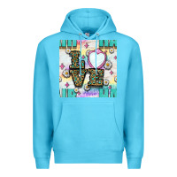 Ocean Blue Leopard Love Hair And Mirror With Daisy Seamless Pattern Bbs Premium Hoodie - BundleAndBundleShop