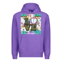 Purple Leopard Love Hair And Mirror With Daisy Seamless Pattern Bbs Premium Hoodie - BundleAndBundleShop