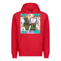 Red Leopard Love Hair And Mirror With Daisy Seamless Pattern Bbs Premium Hoodie - BundleAndBundleShop