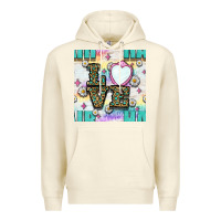 Sandshell Leopard Love Hair And Mirror With Daisy Seamless Pattern Bbs Premium Hoodie - BundleAndBundleShop