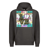 Smoke Leopard Love Hair And Mirror With Daisy Seamless Pattern Bbs Premium Hoodie - BundleAndBundleShop