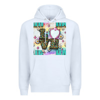 White Leopard Love Hair And Mirror With Daisy Seamless Pattern Bbs Premium Hoodie - BundleAndBundleShop