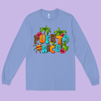 Puerto Rico Long Sleeve Tee Designed By Adodesignshop