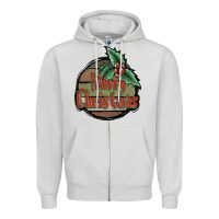 Dove Grey Merry Christmas Zipper Hoodie - JahusDesignShop