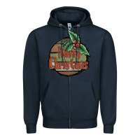 Navy Merry Christmas Zipper Hoodie - JahusDesignShop