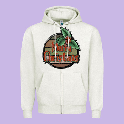 Merry Christmas Zipper Hoodie Designed By Jahusdesignshop