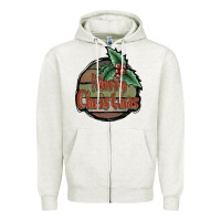 Oatmeal Heather Merry Christmas Zipper Hoodie - JahusDesignShop