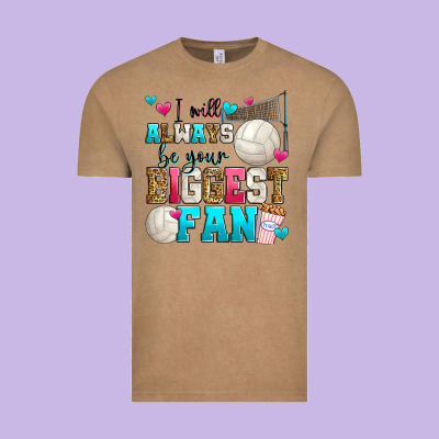I Will Always Be Your Biggest Fan Volleyball Vintage Tee Designed By Zillion Design Studio