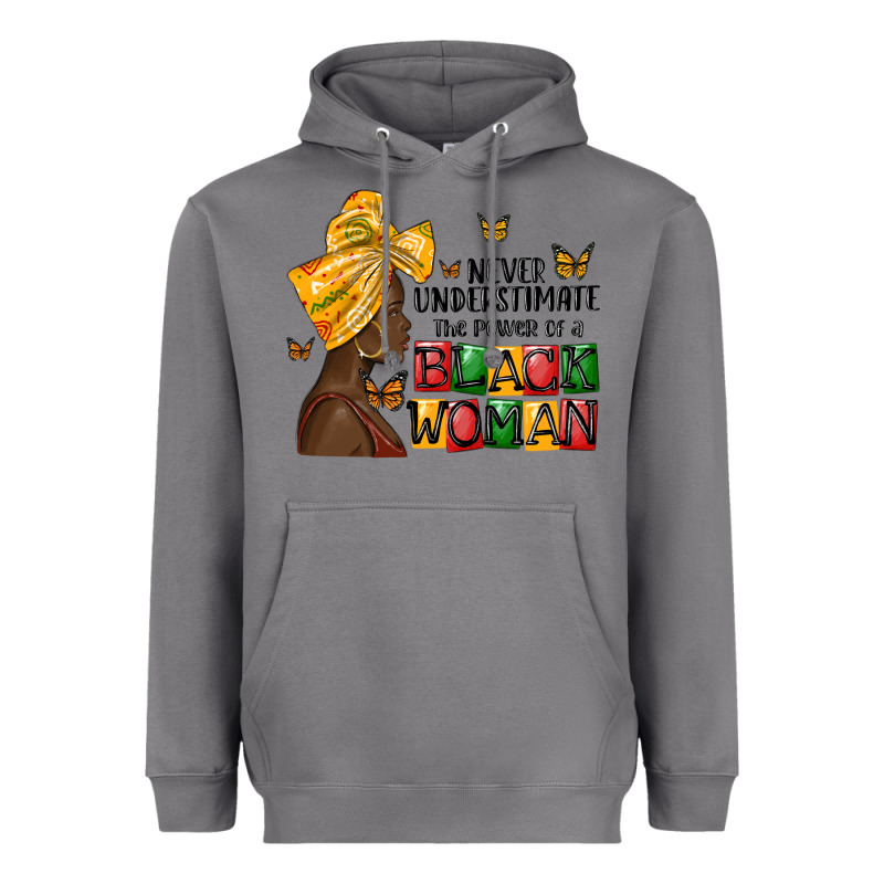 Never Understimate The Power Of A Black Woman Heavyweight Hoodie by MaliasSmallBusiness | Teevron