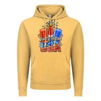 Vintage Mustard party in the usa popsicles billie wilder Vintage Hoodie - texasbilliewilder