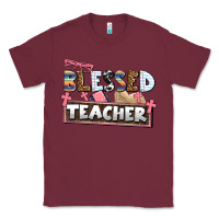 Burgundy blessed teacher Classic Tee - AdoDesignShop