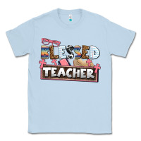 Dusty Blue blessed teacher Classic Tee - AdoDesignShop