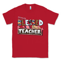 Red blessed teacher Classic Tee - AdoDesignShop